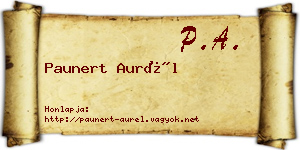 Paunert Aurél névjegykártya